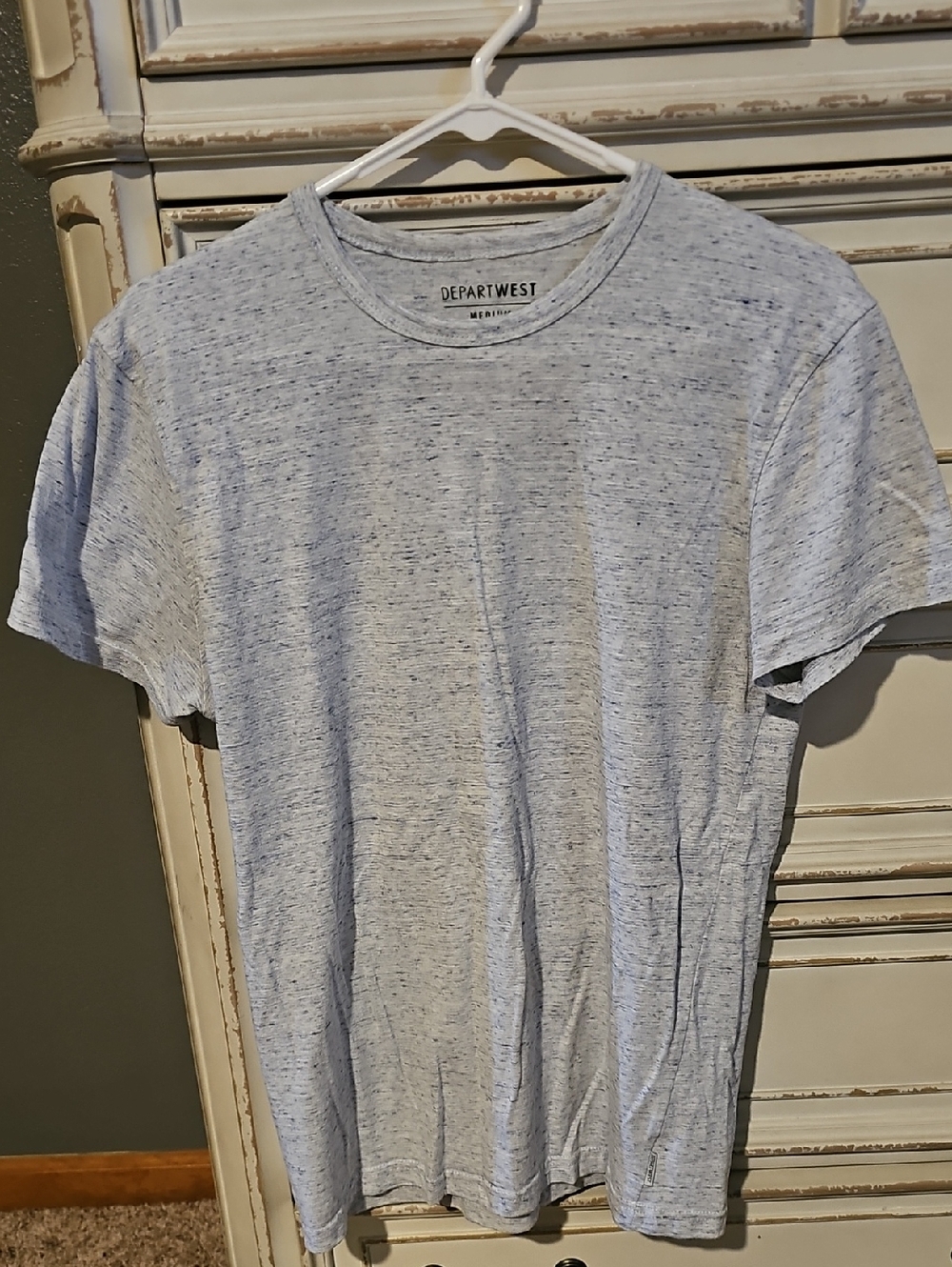 Men’s Heather Light Gray Blue Crew Neck T-Shirt